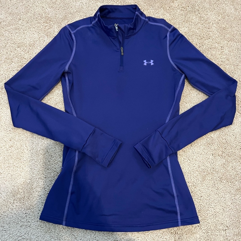 Under Armour Cold Gear Fitted Women’s Small Purple Base Layer Quarter Zip